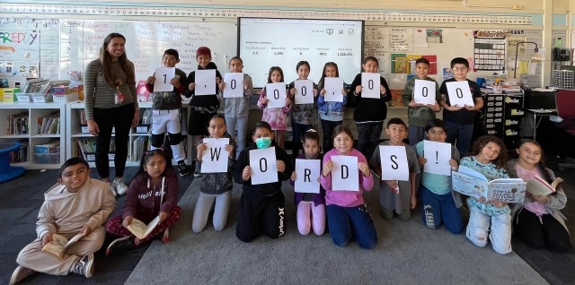 No goal is too big if students’ work together. Mrs. Gutierrez’ 3rd grade class at San Cayetano read a million words this trimester! Photo courtesy San Cayetano Blog.