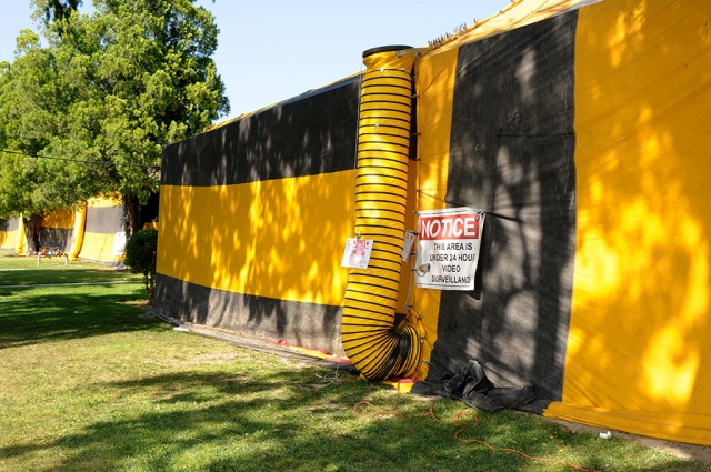 San Cayetano Elementary has begun tenting for termites during Spring Break.