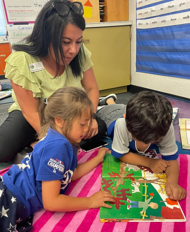 San Cayetano kindergartners showed off their reading skills to Fillmore Unified School District staff, which came to visit along with Superintendent Schieferle (above). Photo credit San Cayetano Elementary Blog https://www.facebook.com/San-Cayetano-Elementary.