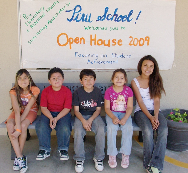 On Wednesday, March 18 and Thursday, March 19, Piru Elementary held Open House 2009, “Focusing on Student Achievement.” The two night event allowed all parents a chance to spend a full half hour listening to each of their student’s teachers to talk about reading fluency, writing rubrics and math computation. Staff was thrilled to note that over 80% of parents showed up to team with them to boost Piru Student Success. All PIRU STUDENTS, it was also announced, WILL BE ATTENDING COLLEGE...on March 30, Piru Elementary’s first annual college outreach.