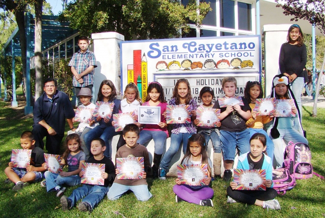 San Cayetano School recognized good citizenship and character at their Peacebuilder Assembly for the month of November. Bill Herrera from State Farm Insurance, came to speak to the students about what a good citizen is and how respecting others is important.