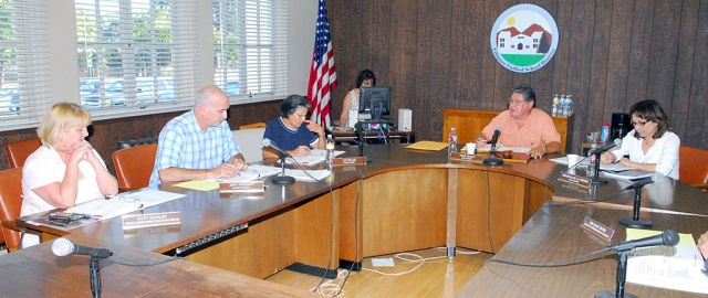 Fillmore Unified School District Board members meet August 4, 2009.