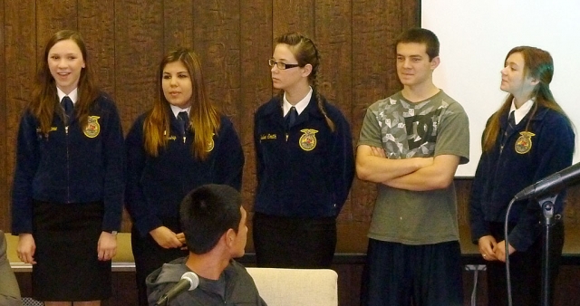 Five FHS students, members of the National FFA Organization, gave a presentation on the convention they attended in October. The convention was held in Indianapolis, Indiana.