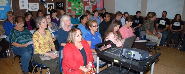 Tuesday night’s school board meeting drew a large crowd. Discussion of the Resource Officer was a hot topic.