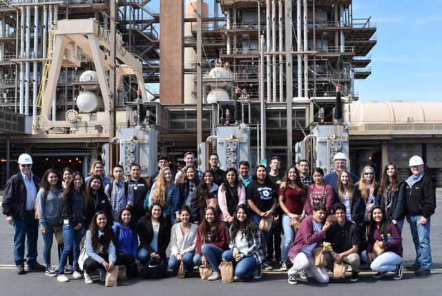 Fillmore High School AP Environmental Science class took a group photo to celebrate their amazing field trip to NRG’s Mandalay Generating Station, not only did students get a tour of the plant they also had lunch at the beach and did a beach clean up afterwards.