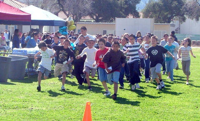 The Sespe School Walk-A-Thon was on March 12, 2010. Above, 4th and 5th grades eager to start.