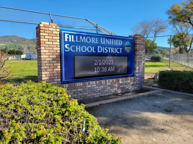 You may have noticed the new marquee at the corner of Sespe Avenue and A Street. Fillmore Unified has upgraded and gone electronic for 2023!