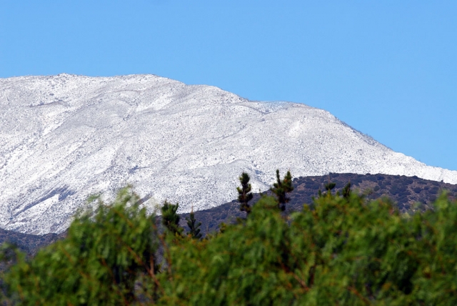 On Monday, snow blanketed Fillmore's local mountains.