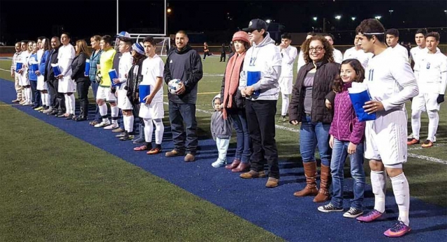 Fillmore Flashes Boys Soccer hosted Senior Night. Pictured are seniors and their family at last Friday nights soccer game.