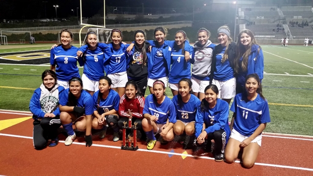 Congratulations to the Fillmore High School Girls Varsity Soccer team who took 3rd place over the weekend. At the Grace Brethren Tournament. They tied 0-0 vs heritage christian. Won 2-0 vs vasquez, won 5-1 vs st mary's, & beat mammoth 3-0. Top row from left to right. Rachel rivera, Taylor flores, nayeli baez, esmeralda murillo, Brianna Santa Rosa, reylene martinez,  Justine De larosa,Ryan nunez, vanessa estrada, Bottom row from left to right. Alondra mineros, Evelyn alveres, Ana rincon, patty vasquez, Elizabeth llamas,  yari vasquez, Jocelyn munoz, Maria Suarez.not pictured grace topete.  Coaches: omero martinez, Christoval gomez, Arnold munoz, willie hidalgo are very proud of you.