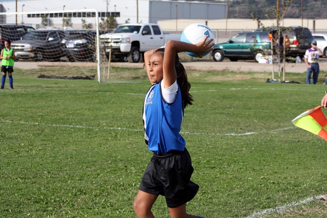 Reylene Martinez throws the ball in during the game, this past weekend in Camarillo.