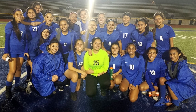 On Friday, January 25th the Fillmore High Girls Soccer team hosted the Malibu Sharks. The Lady Flashes had a great performance defeating the Sharks 7-0. With victory, the Lady Flashes secured the title of Citrus Coast League Champions. They will advance to the first round of playoffs which are scheduled for February 2nd. Time, location and opponent have not yet been released. Pictured above is the team after their victory. Submitted by Head Coach Omero Martinez.