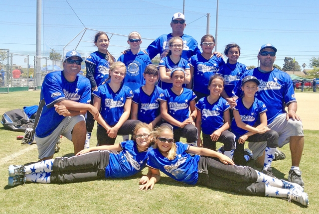 (l-r top row) Aliyah Golson, Alexis Johnston, Assistant Coach Jeff Fontes, April Lizarraga, Isabella Ayala, Julissa Montes. (middle row) Manager Mario Robledo, Addison Weeks, Jessie Fontes, Heaven Aparicio, Lexi Garza, Nevaeh Walla, Head Coach Louie Garza. (bottom row) Alyssa Ibarra and Olivia Robledo. (not pictured) Assistant Coach Ryan Weeks.