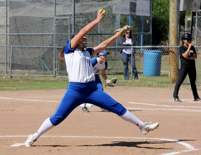 Pitcher Sydnee Isom during the 1st round of CIF playoffs on Tuesday May 16th against Cabrillo of Lompoc. The Lady Flashes defeated Cabrillo with a final score 7-2 which advanced them to the 2nd round of CIF playoffs.