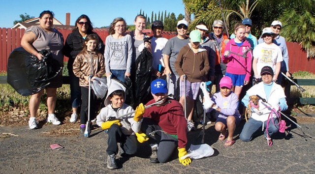 A group of volunteers took part in the clean up of the Bike Path.
