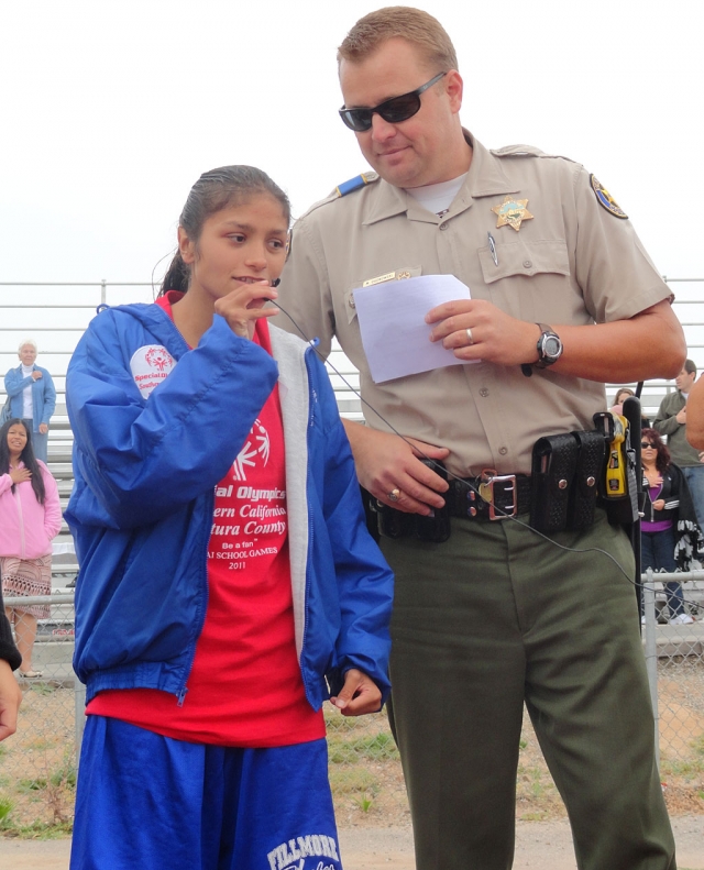 Anna Maldonado leads the Pledge of Allegence.