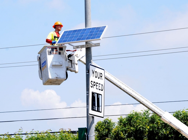 A radar speed limit sign has been installed at the east end of S.R. 126 in the 200 block of Old Telegraph Road. The speed limit entering the city is 45mph, but quickly drops to 40 then 35mph. Radar signs are an effective and affordable tool to slow drivers down. The signs display the speed of approaching vehicles, making speeding drivers aware that they are exceeding the speed limit. Studies have shown radar signs produce 10-20% reductions in average roadway speeds, along with an increase in compliance with the posted speed limit.