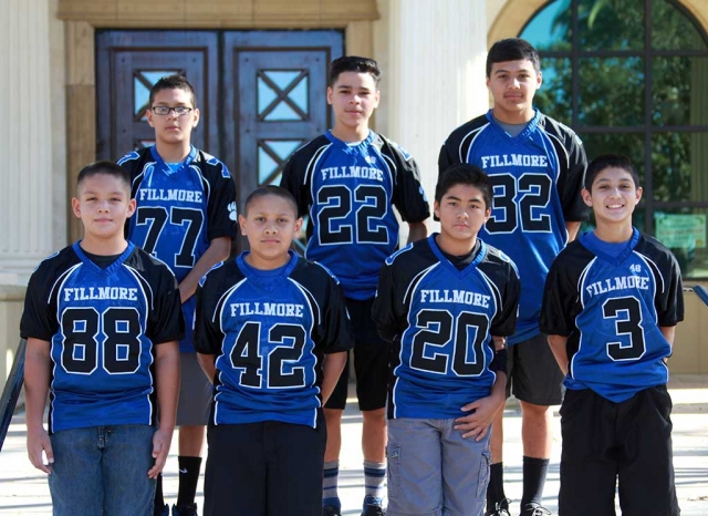 For the first time football players from Fillmore youth football have been selected to participate in this years PYFL All Star football games on November 28th at Palmdale High School. Players were nominated by their respective head coaches and selected by opposing coaches. This year the West All Stars hail from Moorpark, Simi Valley, Thousand Oaks, Newbury Park, Camarillo, Ventura, Oxnard, Ventura, Santa Barbara, Agoura and Fillmore Bears. They will take on the best from the East All Stars which hail from Santa Clarita, Burbank, Calabasas, Palmdale, Highland, Lancaster, San Fernando, Canyon, and West Valley. Representing Fillmore this year will be Nicholas Andrade, Anthony Albanez, Jakob Medina, Victor Jimenez, Ethan Gomez, Justin McElroy, and Hugo Virto. We want to congratulate this years All Stars and wish them the best of luck in their respective games. Please visit our website for game times this Saturday November 28th at Palmdale High School.