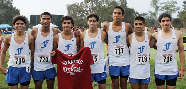 Varsity (l-r) Anthony Rivas, Hugo Valdovinos, Jose Almaguer, Alexander Frias, Isaac Gomez, Adrian Mejia and Nicolas Frias.