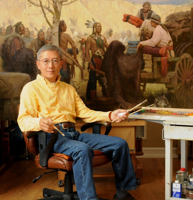 Z.S. Liang in his studio 
