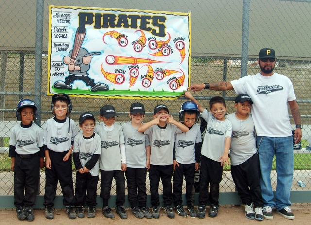 Fillmore Girls Softball & T-Ball held the First Annual Mason Dollar Tournament at Shiells Park. Eight t-ball team and six mini-sox teams competed in the event. The tournament was played during the week and the championship game was held on Saturday, May 2. During closing ceremonies David and Susan Dollar, grandparents of Mason, handed out medals to the first place teams. Pictured above is the first place tball team (not in order) Dylan, Robert, Brandon, Angel, Christopher, Fabian, Joseph, Adrian, Nicholas, Brandynn and Coach Hector Sierra.