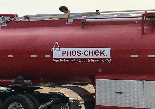 Firefighters began staging a portable fire retardant base in North Fillmore on Goodenough Road over the past weekend. The base is being used by helicopters to load Phos-Chek Retardant to fight the Thomas Fire north of Fillmore in the Los Padres National Forest.