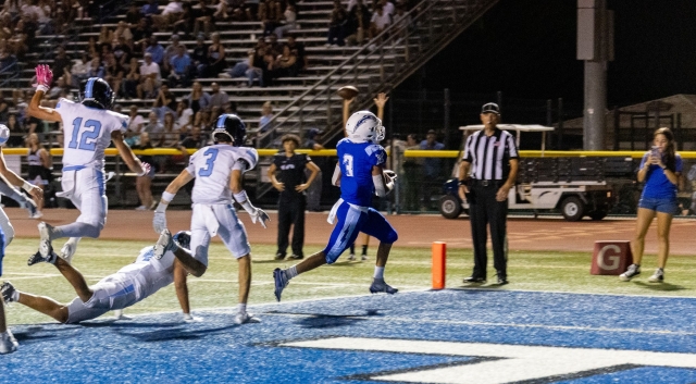 On Thursday, September 5, the Fillmore Flashes took on Ventura’s Buena High School. Due to the heat and scheduling conflicts, only Varsity played and after a long hard-fought game the Flashes fell short with a final score, Flashes 19 - Buena 23. This week the Flashes will travel to take on Burbank High School on Thursday, September 12; JV at 4pm & Varsity, 7pm. Above is Varsity’s #3 making his way into the end zone as he gets past the Buena defense to score for the Flashes. Photo credit Crystal Gurrola. 