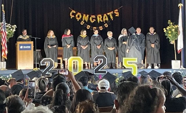On Wednesday, June 4th, Fillmore’s Sierra High and Heritage Valley Independent Study hosted their 2025 Graduation Ceremony at the Fillmore Unified School District Auditorium. From 6pm to 8pm students walked across the stage to get their well-deserved diplomas as their families cheered them on. Photo credit Angel Esquivel. 