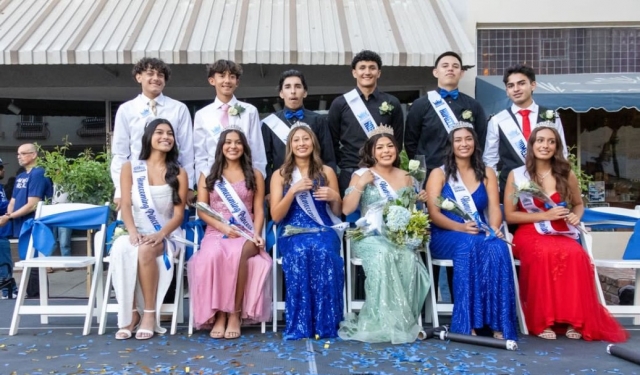 Above is Fillmore High School’s 2024 Homecoming Court pictured (l-r) are Freshmen Kaliah Sanchez and Rocky McDowell, Sophomores Maribel Ruiz and Daniel Arroyo, Juniors Jazleen Vaca and Isaac Cervantes, King and Queen Nathan Lomeli and Audrina Zepeda, Anthony Tafoya and Aerin Garcia (2nd Prince and Princess), Christopher Perez and Alexandrea Gonzalez (1st Prince and Princess). Photo credit Crystal Gurrola. 