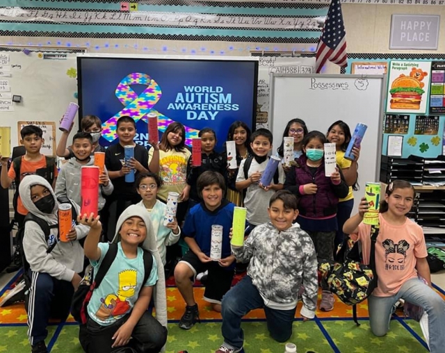 Mrs. Myers’ 3rd grade class at Mountain Vista Elementary created time capsules from Pringles cans. They will be opened in 2031 when they graduate high school. The time capsules contain letters from their parents, teachers, and letters to themselves. Courtesy Mountain Vista Elementary blog.