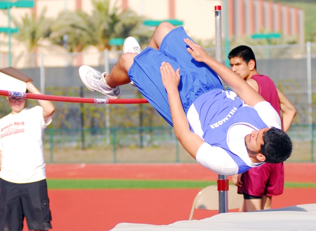 Emilio Gomez clears the high jump last Friday against Santa Paula.