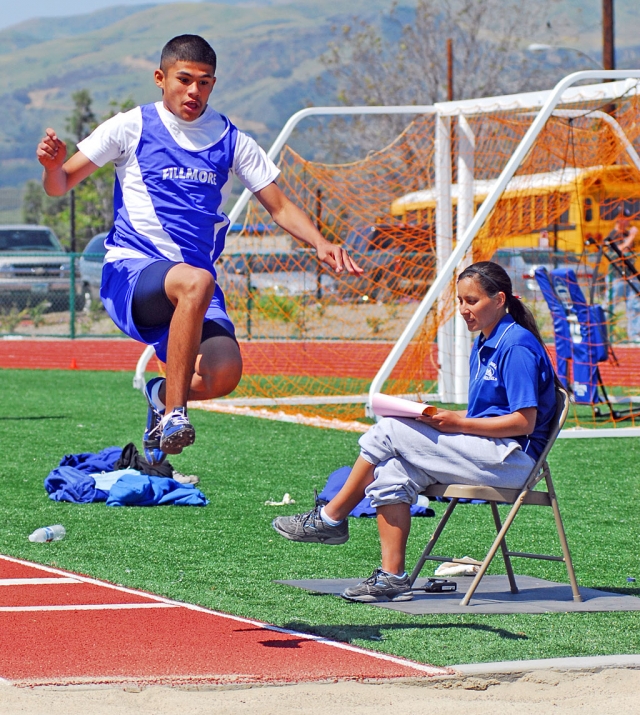 Edgar Ballesteros jumped 14’ 001/2” in the Triple Jump, at Saturday’s Citrus Valley Relays.