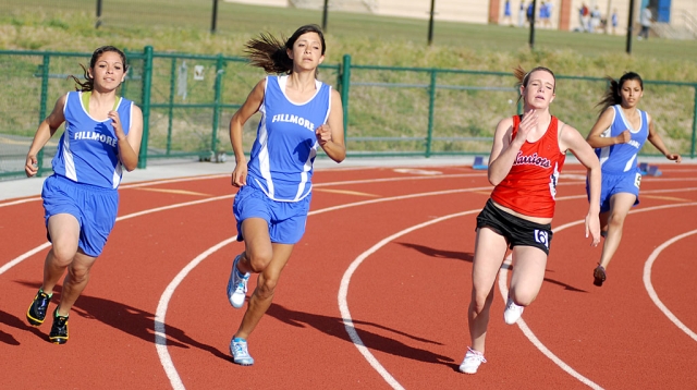 Friday, April 16th, F.H.S. Track competed against Carpinteria. Final score, Boys Varsity - Carp 65, FHS
29, Girls Varsity - Carp 64, FHS 38, Boys F/S - Carp 39, FHS 58, and Girls J.V. - Carp 31 - FHS 69.