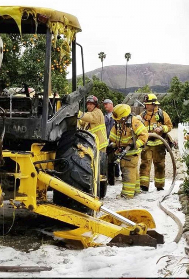 On Friday, at 4:12 p.m., Fillmore Fire Department responded to a fire off of Riverside Avenue in Bardsdale. A backhoe had caught fire and was quickly extinguished. Cause of the fire was not available.