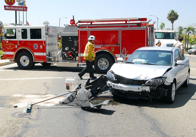 One of the cars suffered significant damage.