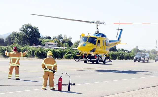 He was airlifted to Los Robles Hospital & Medical Center in Thousand Oaks. 