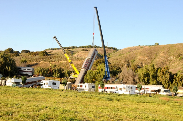 Over the past weekend people have noticed more film crews around town. On Monday, February 24th at 245 E. Telegraph Road crews were seen setting up a train wreck. They had two large cranes and backhoes to help create the scene. Rumor has it Reno 911! is being filmed. 