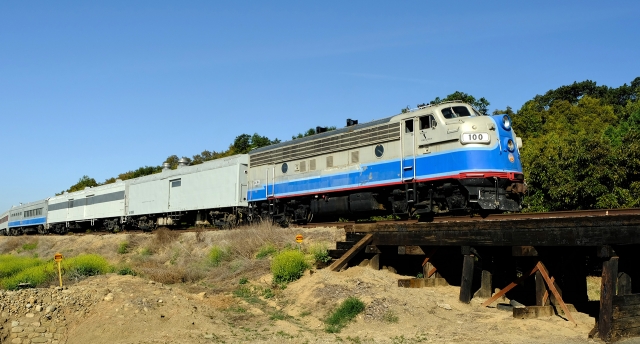 On Friday, April 22nd, 2022, Sierra Northern Railway, Ventura Division, operated a second train, with seven streamline passenger cars between Fillmore and Santa Paula. Photo courtesy Sierra Northern Railway.