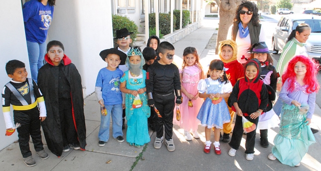 The Fillmore Gazette was visited by a group of trick-or-treaters on their way to Santa Barbara Bank & Trust.