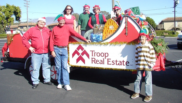 Troop Real Estate's Christmas Parade Float.