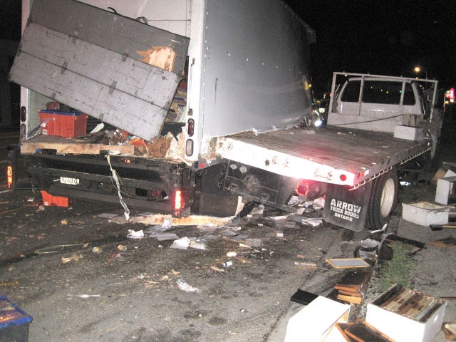 At approximately 4:50 am on Friday, Jan. 13th Fillmore Fire Department responded to a traffic collision on the 800 Block of Ventura St. A large Bobtail truck collided with two parked trucks that were park on the north side of Ventura Street. No injuries to report.