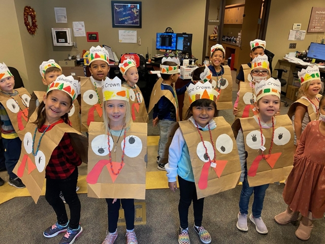 Happy Thanksgiving from Rio Vista! On Tuesday, November 22nd, students visited the office dressed as turkeys to show how thankful they are for our Roadrunners and our wonderful families! Photos courtesy Rio Vista Blog.
