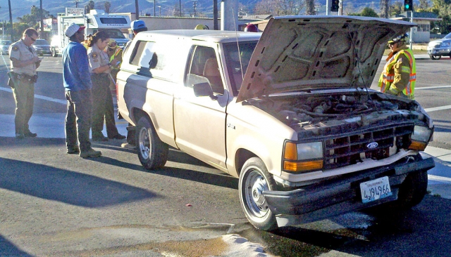 Thursday February 10, 4:15 pm. Two vehicle collission south-east side of intersection of Central Avenue and Hwy 126, no injuries, minor front end damage to both vehicles.