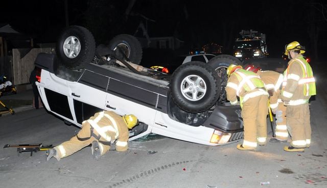 At approximately 5:25p.m.Sunday, a collision occurred on Mountain View near Third Street. The driver, Timothy Chessani, 49 of Fillmore, travelling northbound on Mountain View in a Jeep Grand Cherokee, struck a 1988 Mercedes which was parked at the curb. Chessani’s car overturned.