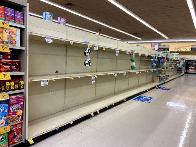 This past weekend Vons in Fillmore and other stores throughout Fillmore were swarmed by shoppers and soon after had bare shelves of essential items such as toilet paper, hand sanitizer, anti-bacterial, bread and more. Due to the fear of COVID-19 stores could not keep up with demand, and some stores changed there hours to be able to restock their shelves. Hours are announced as 7am to 10pm.