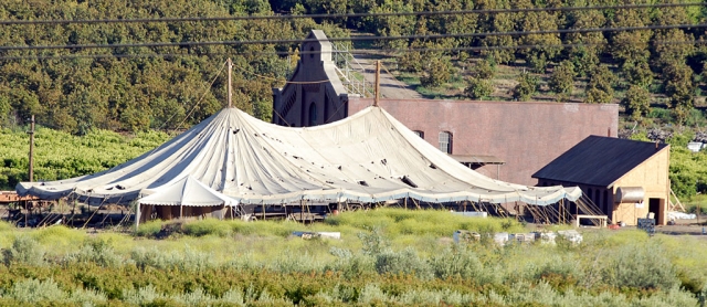 The filming of Water for Elephants, based on Sara Gruen’s novel of the same name, came to Fillmore last week. Pictured is the circus set off of 7th Street. Directed by Francis Lawrence, the film stars Robert Pattinson, of Twilight fame, and Oscar winner Reese Witherspoon.