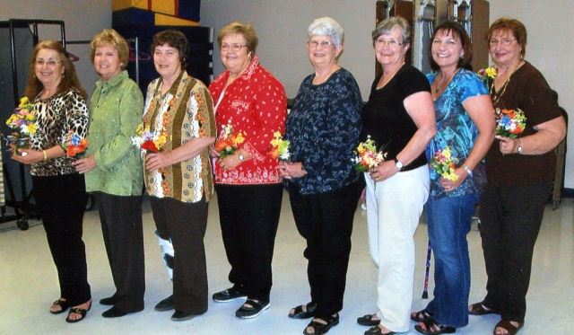 The 2010-2011 Board of Directors: President Mimi Burns, 1st VP Michele Smith, 3rd VP Marilyn Griffin, 4th VP Susan Banks, Recording Secretary Glenda DeJarnette, Corresponding Secretary Fay Swanson, Parliamentarian Jeanne Klittich, Treasurers Donna Voelker and Dee Rojo. (2nd VP  remains open)