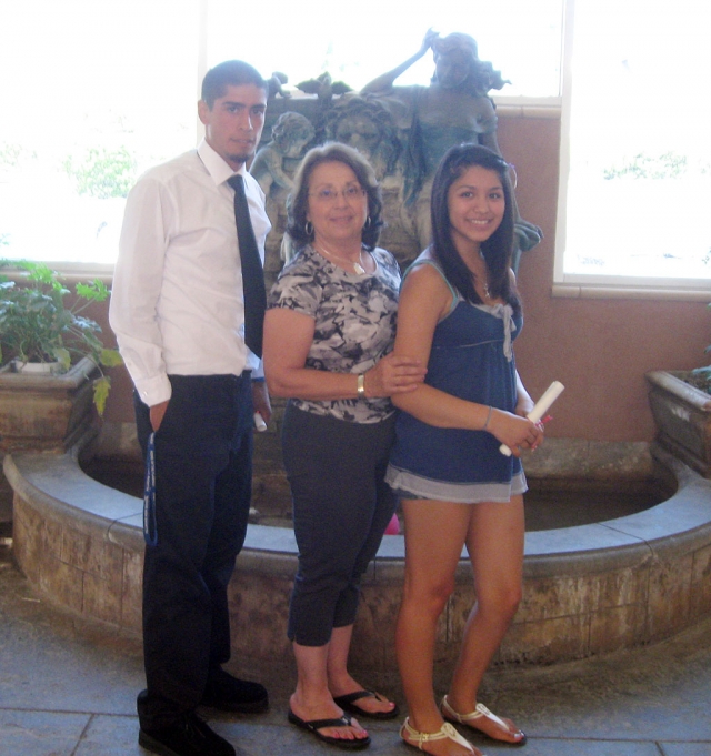 (l-r) Francisco Ortez, Mimi Burns - President FWSC, Mayra Landin. The Fillmore Women's Service Club is proud to announce the FIRST recipients of the FWSC Community Scholarship.  This Scholarship was started 2011/2012 to honor a student in the arts or career classes. This Scholarship is dependant on donations from the Community and so it is with pleasure that we have awarded a scholarship to Mayra Landin (business) for $300 and Francisco Ortiz (art) for $250.