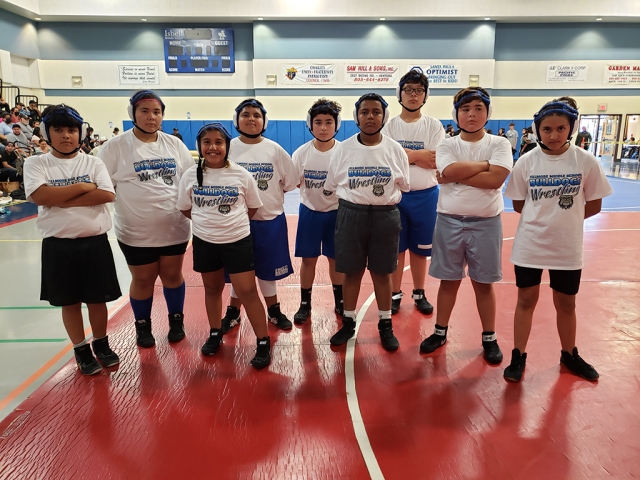 The Fillmore Middle School Bulldogs opened their season at the Annual Ventura County Middle School Takedown Tournament hosted by Isbell Middle School on Thursday, September 24. Over ninety athletes represented county schools from Balboa, Isbell, Matilija, and Sinaloa. Fillmore fielded a team of both boys and girls. The Bulldogs will next compete at Matilija Middle School in Ojai on Thursday, October 6th and will host an event at FMS on Thursday, October 27. Both events are scheduled to start at 5:30 pm. (above l-r) Abraham Castorena, Patricia Juarez, Naomi Bonilla, Andres Ramos, Brian Maldonado, Jeremiah Chapman, Armando Avila, Kobe Avila, Alyssa Morales. (Not pictured: Cristian Martinez).