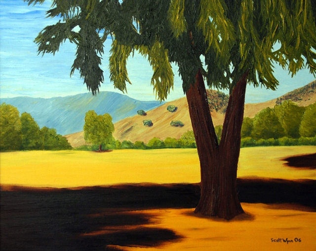 “Mid Morning Under The Eucalyptus” Oil On Canvas.